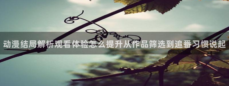 动漫AGE下载苹果:动漫结局解析观看体验怎么提升从作品筛选到追番习惯说起配图