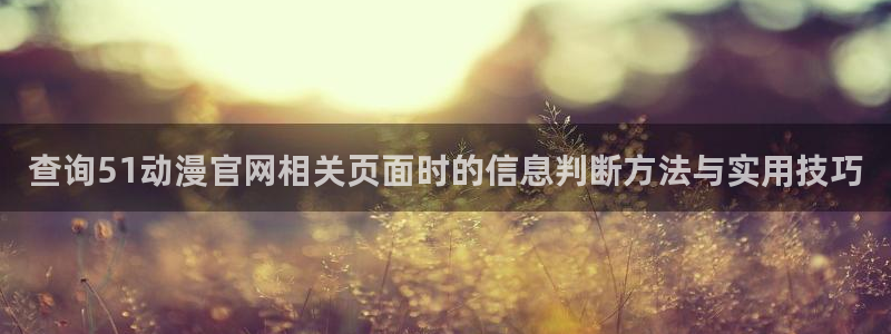 age动漫软件下载：查询51动漫官网相关页面时的信息判断方法与实用技巧配图